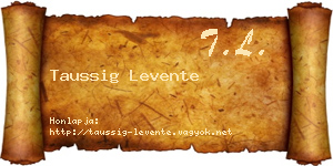 Taussig Levente névjegykártya